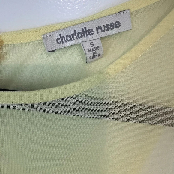 Charlotte russe- yellow mesh dress with cutouts - Picture 3 of 3